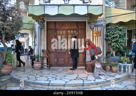 Walled Off Hotel front entrance in Bethlehem. Stock Photo