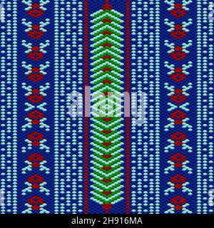 Ornament, mosaic, ethnic, folk pattern. It is made in bright, juicy, perfectly matching colors.Seamless, New Year, Christmas, winter, festive pixel pa Stock Photo