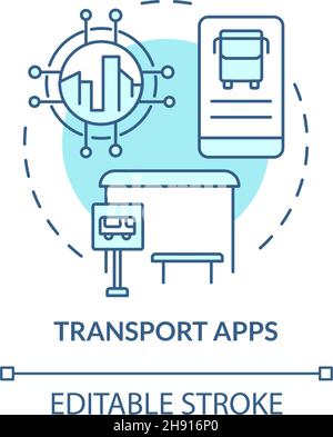 Transport apps blue concept icon Stock Vector