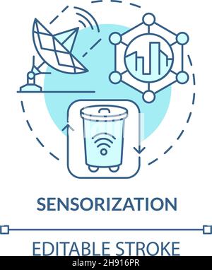 Sensorization blue concept icon Stock Vector