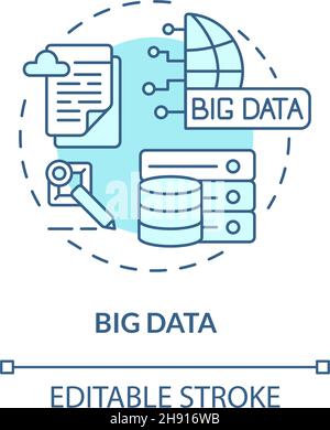 Big data blue concept icon Stock Vector