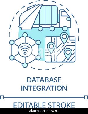 Database integration blue concept icon Stock Vector