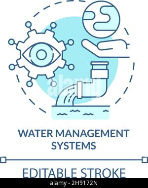 Water management system blue concept icon Stock Vector
