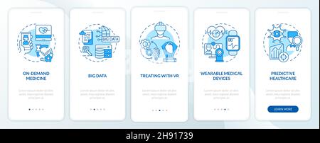 Medical care digitalization onboarding mobile app page screen Stock Vector