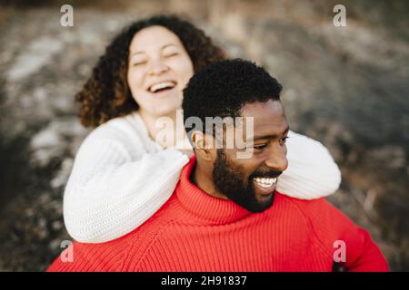 Cheerful couple spending leisure time together Stock Photo