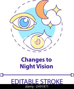 Changes to night vision concept icon Stock Vector