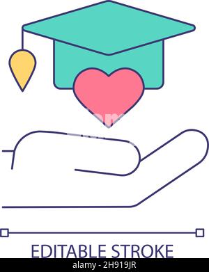 Education volunteering RGB color icon Stock Vector