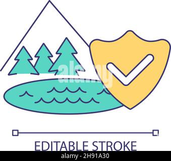 Environmental volunteering RGB color icon Stock Vector