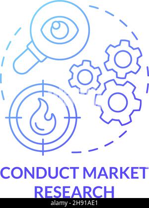 Conduct market research for success concept icon Stock Vector