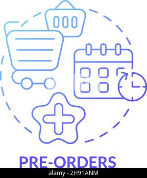 Pre-orders of products concept icon Stock Vector