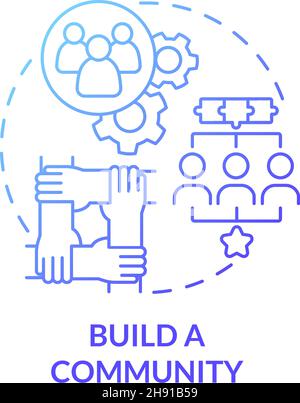 Build a community business concept icon Stock Vector