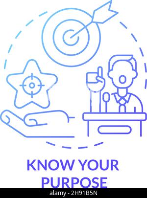 Know your purpose of product concept icon Stock Vector