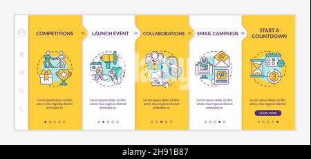 Engaging business customers tips onboarding vector template Stock Vector