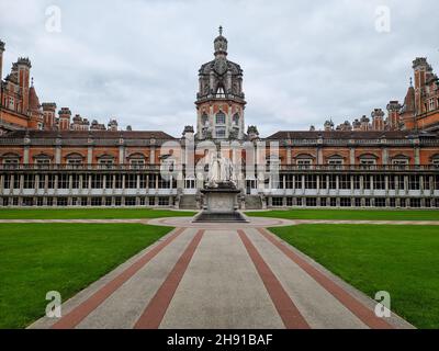 Cloudy and gloomy sky over the Royal Holloway, University of London Egham, UK Stock Photo