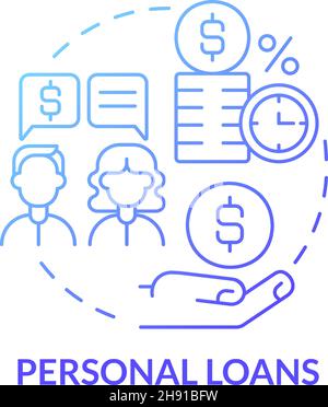Personal loans finance concept icon Stock Vector