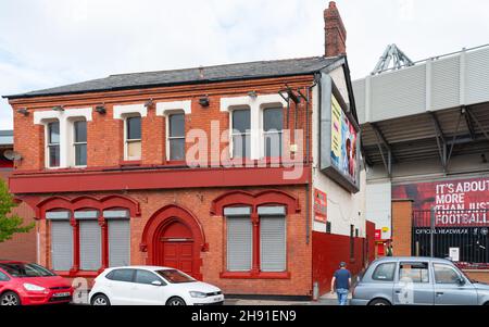 The Albert Pub, right next to Liverpool Football Club's Kop stand. Image taken in September 2021. Stock Photo