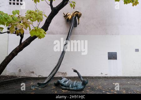 Carl Lutz Memorial in Budapest. Dramatic sculpture depicting Swiss diplomat Carl Lutz, who saved many Jews during the Holocaust. Stock Photo