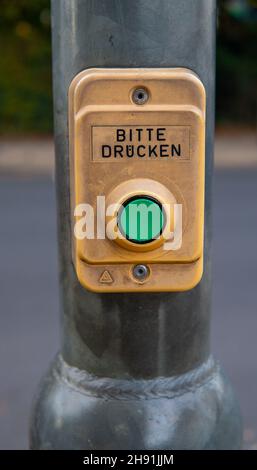 traffic lights button in germany Stock Photo