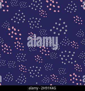 Abstract contemporary modern trendy seamless patterns. Hand drawn various round and elipse shapes and dots. Doodle objects. Pastel colors Stock Vector