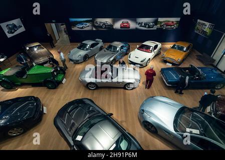 London, UK.  3 December 2021. A general view at a preview of the Bonhams collectors’ car sale of 30 motor cars, motorcycles and a selection of automobilia ahead of their auction on 4 December at Bonhams New Bond Street saleroom. Credit: Stephen Chung / Alamy Live News Stock Photo