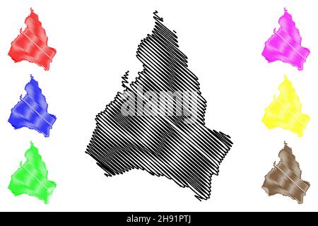 Chandel district (Manipur State, Republic of India) map vector ...