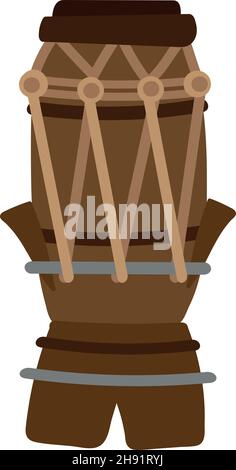 Atabaque capoeira drum music instrument. vector icon Stock Vector