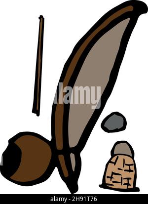 capoeira berimbau brasil music instrument vector set Stock Vector