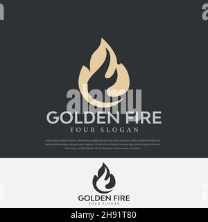 Fire logo design Premium abstract silhouette drop template. Creative droplets burning fire logo, icon, fire symbol illustration Stock Vector