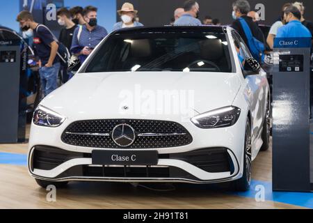 Barcelona, Spain - October 7, 2021: Mercedes-Benz C 220d showcased at Automobile Barcelona 2021 in Barcelona, Spain. Stock Photo