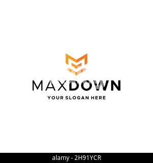 flat lettermark initial M MAXDOWN logo design Stock Vector
