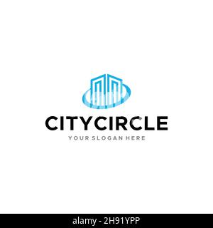 minimalist CITYCIRCLE real estate Logo design Stock Vector