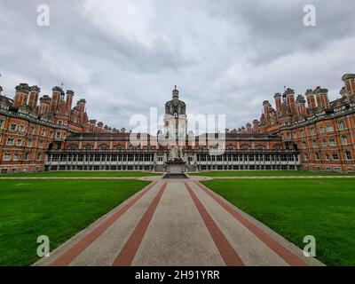 Cloudy and gloomy sky over the Royal Holloway, University of London Egham, UK Stock Photo