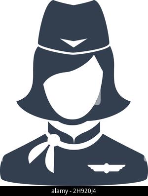 Stewardess Avatar Icon Stock Vector
