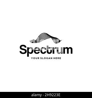 minimalist Spectrum geometric art logo design Stock Vector