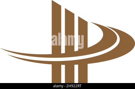 Pillar icon logo flat design template illustration Stock Vector