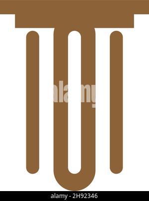 Pillar icon logo flat design template illustration Stock Vector