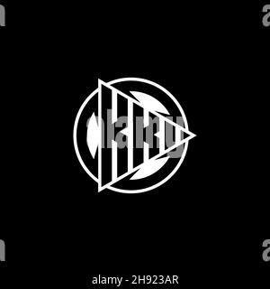 KK Monogram logo letter with triangle play shape and circle rounded style on isolated background. Triangle circle monogram logo, triangle play button Stock Vector