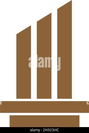Pillar icon logo flat design template illustration Stock Vector