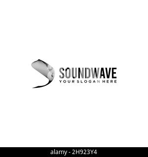 minimalist SOUNDWAVE geometric art logo design Stock Vector