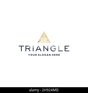 minimalist TRIANGLE geometric art logo design Stock Vector