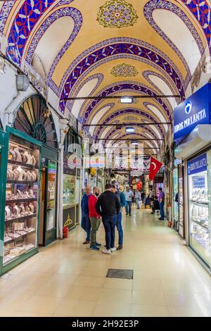 ISTANBUL, TURKEY - MAY 1, 2017: One of the alleys of the Grand Bazaar in Istanbul. Stock Photo