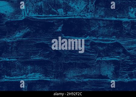 Royal blue dark brick structured ​pattern texture for background Stock Photo