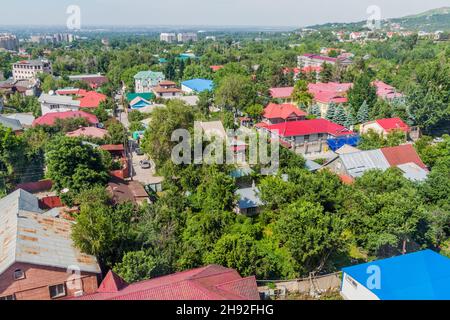 Aerial view of Almaty suburbs, Kazakhstan Stock Photo