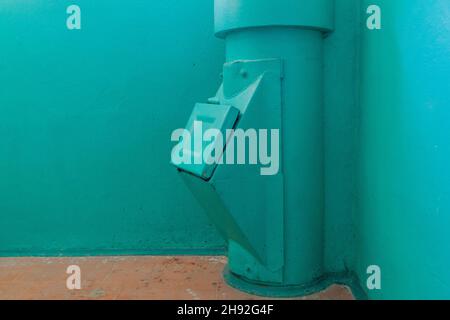 Garbage chute in an apartment building in Minsk, Belarus Stock Photo