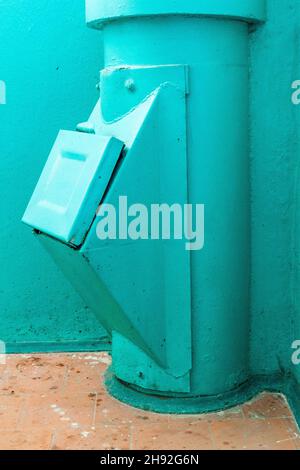 Garbage chute in an apartment building in Minsk, Belarus Stock Photo