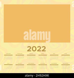 Simple editable 2022 сalendar design.Light color 2022 calendar vector template. Stock Vector