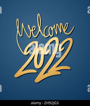 Welcome 2022 message Stock Vector
