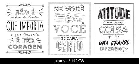 Posters pack in Brazilian Portuguese. Stock Vector