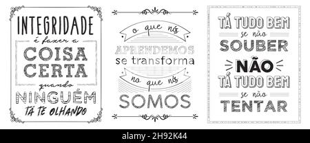 Posters pack in Brazilian Portuguese. Stock Vector