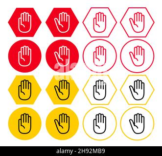 Stop warning sign. Attention symbol. Stop sign vector stock illustration. Stock Vector